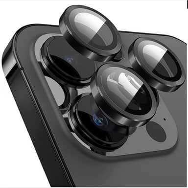 Kit Película Lente De Câmera Compatível Com iphone 11 12 13 14 15 16 Pro Max Liso Preto iphone 16