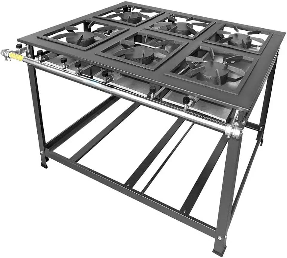 Fogão Industrial 6 Bocas Mr Fogões Tradicional Alta Pressão 30x30 P7