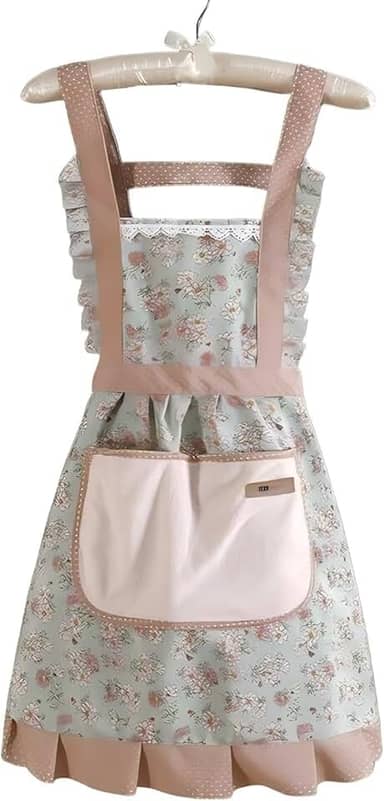 Avental De Princesa Em Renda Floral Com Um Bolso Para Toalhas De Mão À Prova D'água E Resistente Ao Oleo