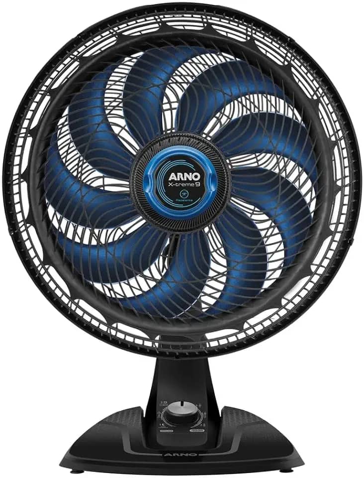Ventilador de Mesa Arno X-TREME 9 40cm com Repelente VE95, 160W, 9 Pás, 3 Velocidades, Função Repelente, Oscilação 80º, Modo Sono Tranquilo, 110V