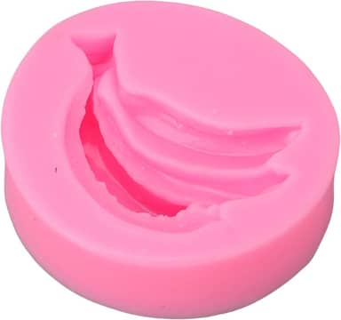 Aramox Banana Silicone Mold Banana Fondant Mold Flexível Flexível, para Decoração de Bolos Cubos de Gelo de Doces, Lava -louças de Forno de Microondas Seguro