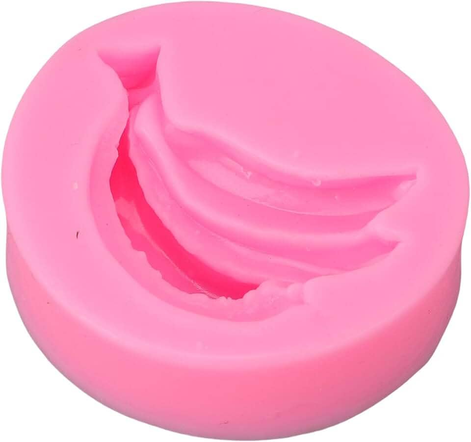 Aramox Banana Silicone Mold Banana Fondant Mold Flexível Flexível, para Decoração de Bolos Cubos de Gelo de Doces, Lava -louças de Forno de Microondas Seguro