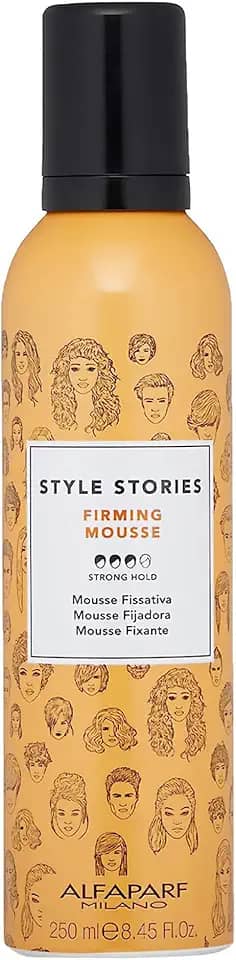 Alfaparf Milano Style Stories Espuma Refirmante – Produto finalizador de estilo - Fixação forte - Longa duração - Qualidade de Salão Profissional 250ml