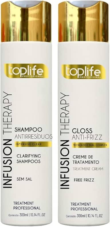 Kit Escova Progressiva Infusion Therapy Toplife Profissional 2x300ml