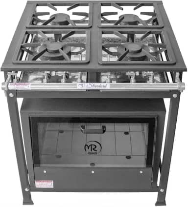 Fogão Industrial 4 Bocas 2 Simples a Gás Baixa Pressão MR Fogões com Forno P5