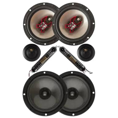 Par Alto Falante B3x60x 6 Polegadas Bravox 100 Rms + Par Alto Falante Kit 2 Vias 6 Polegadas Bravox Cs60bk 130 Rms Tnt Full Som Automotivo