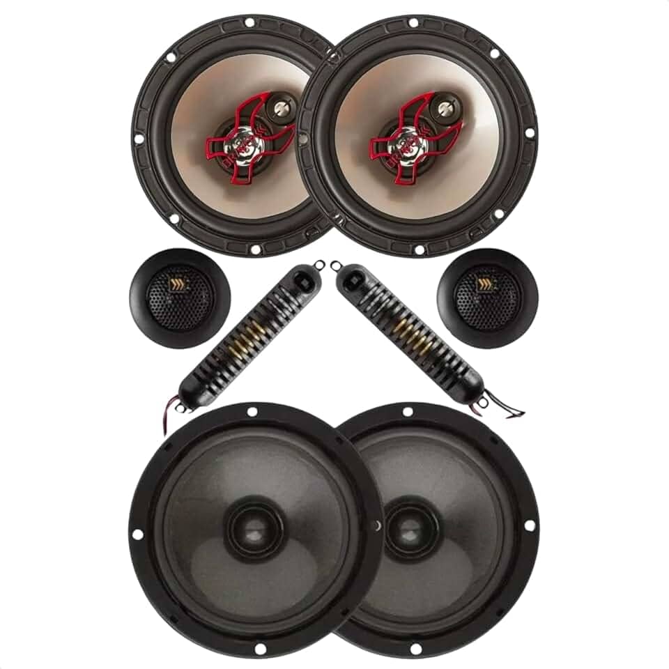 Par Alto Falante B3x60x 6 Polegadas Bravox 100 Rms + Par Alto Falante Kit 2 Vias 6 Polegadas Bravox Cs60bk 130 Rms Tnt Full Som Automotivo
