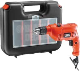 BLACK+DECKER Furadeira de Impacto 10mm, Ferramenta Ideal para Trabalhos Pesados, Potência 560W, Com Maleta de Ferramentas, Modelo TM500KBR, 110V