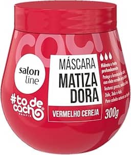Salon Line, Máscara Matizadora #TodeCacho, Vermelho Cereja, Vegano - Para Cabelos Ondulados, Cacheados e Crespos, 300 g