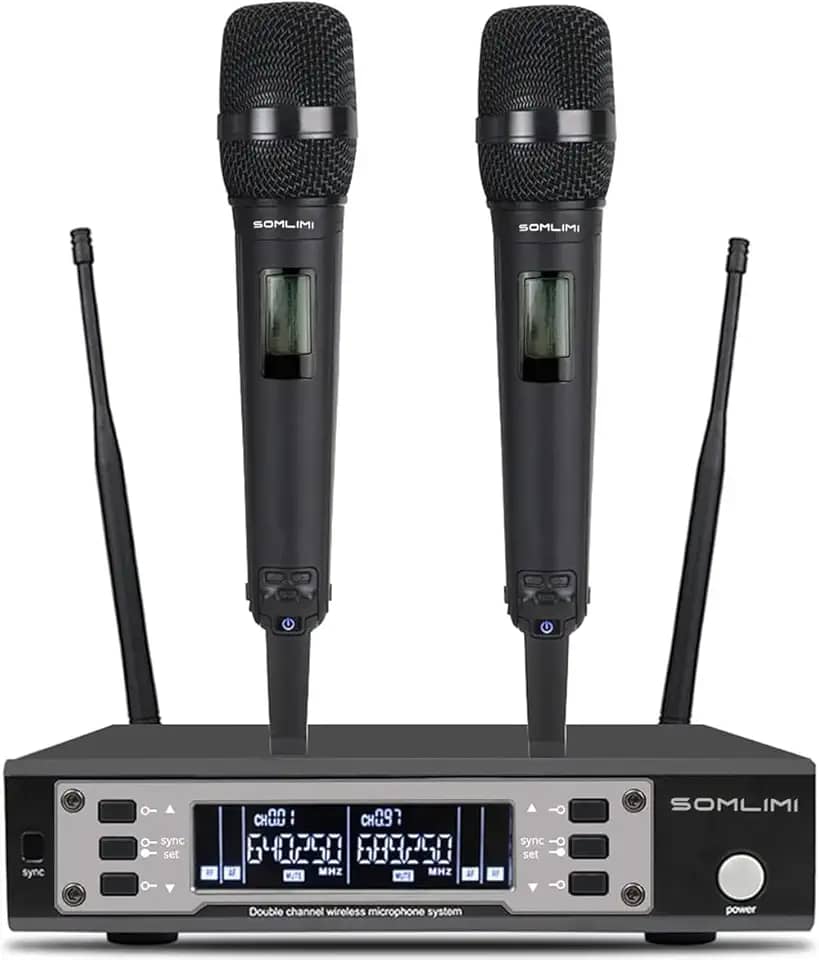 SOMLIMI original EW135G4 Sem Fio Microfone Profissional para Cantares Performances dePalco Karaoke Conferenciada lgreja Palestr (135-Black)