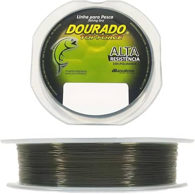 Linha Pesca Monofilamento Mazzaferro Dourado Top Force 300m 0.30mm Verde Oliva