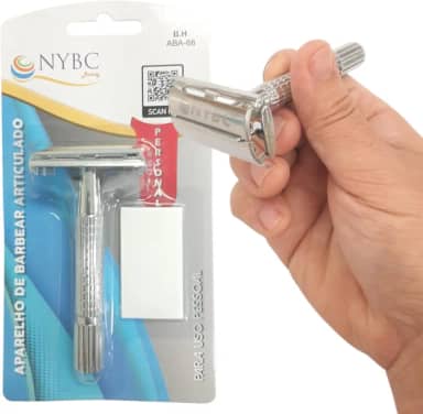 NYBC Beauty, Aparelho de Barbear Classico, Articulado com Lamina, Durável, Confortável e Econômico