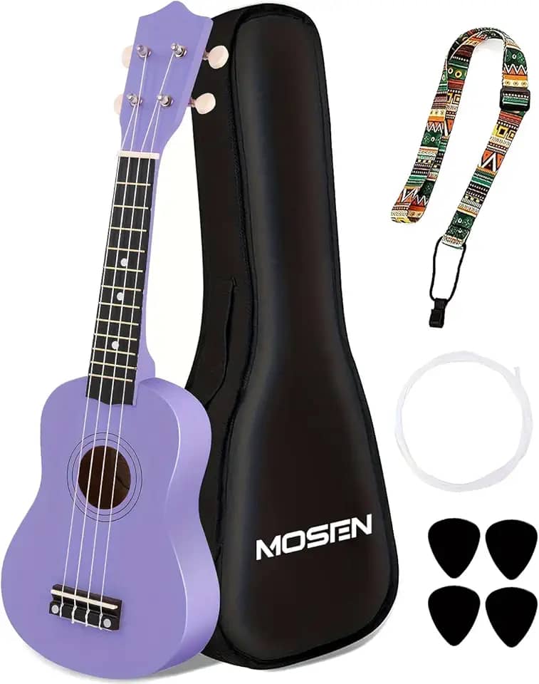 MOSEN Ukulele Kit All in One de 53 cm para iniciantes (Roxo)