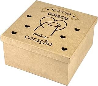 Caixa Em Mdf Bento Flork Meme Corte a Laser Presente Surpresa Dia Dos Namorados Coração Festa na Caixa 20cm x 20cm x 10cm (VOCÊ COISOU MEU CORAÇÃO)