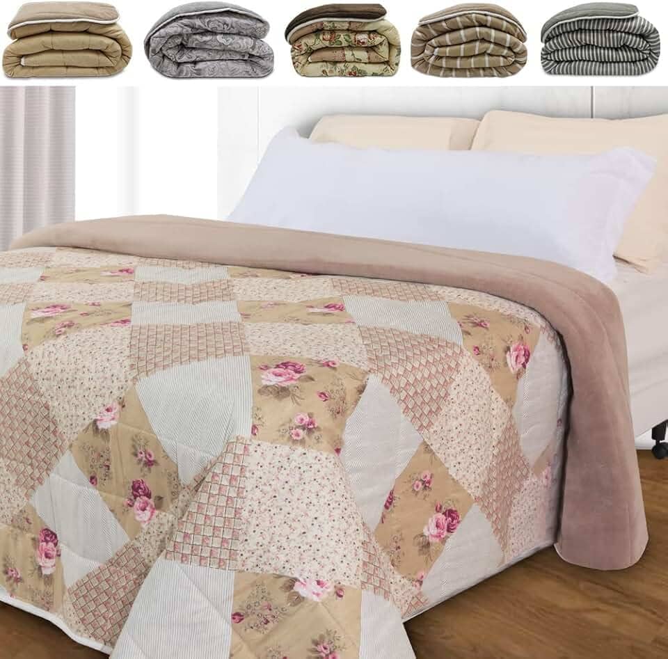 Edredom Queen Dupla Face Aveludado Coberdrom Antialérgico 240X215cm - BF Colchões