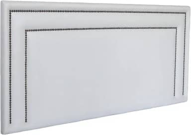 Cabeceira King Reta Luxo Dupla 193x60 Courino Branco - Tacha Fumê