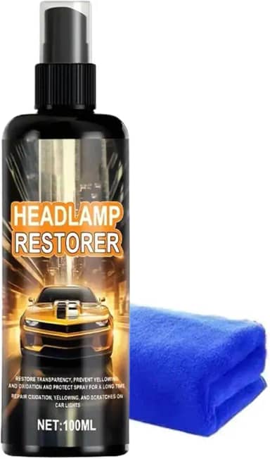 de farol, spray de revestimento com toalha | Agente de limpeza de farol de de 100 ml - para caminhão, veículo, sedã, SUV, janela de vidro, lanternas traseiras, para-brisas, mecânicos