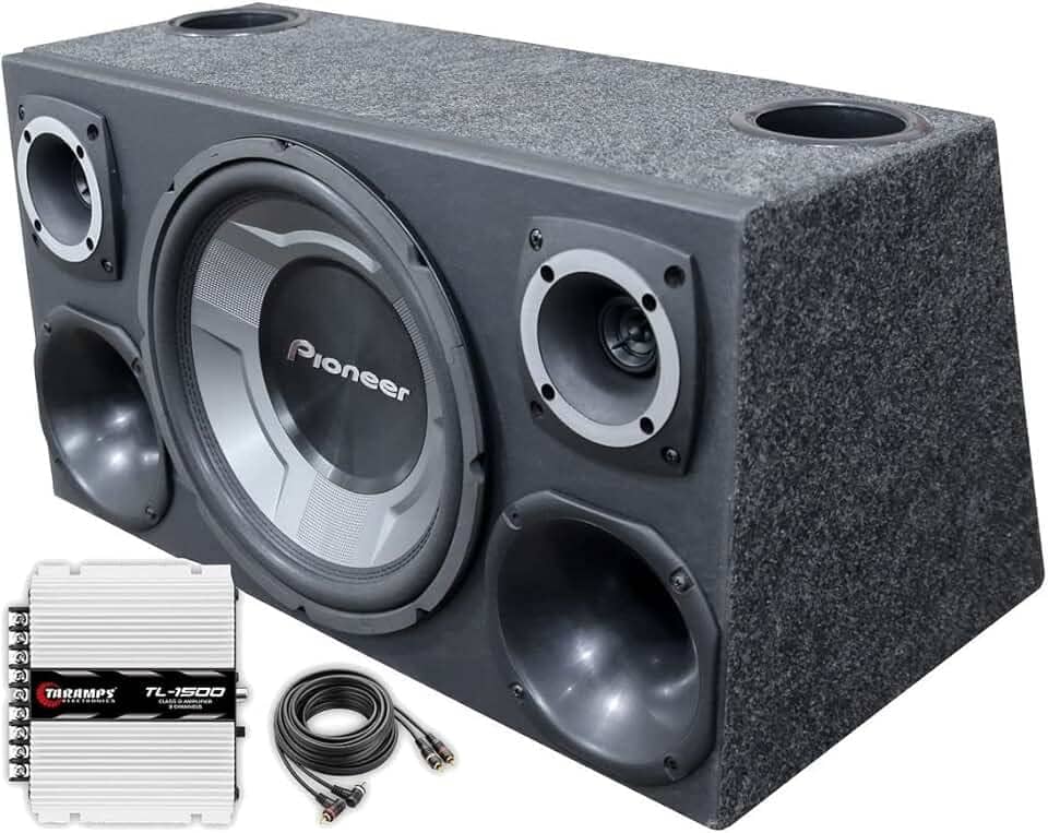 Caixa Som Automotivo Trio Sub Pioneer + Taramps Tl1500
