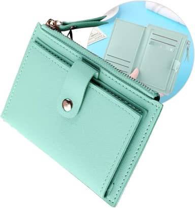Carteira Feminina Porta Cartão bolso para moedas com zíper em Couro PU modelo pequeno, cartões de crédito, slim luxo.