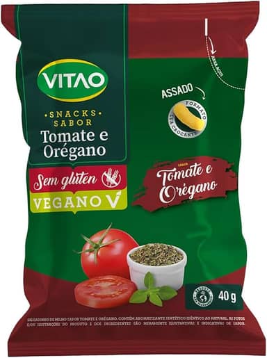 Snack Integral Tomate e Oregano, Marrom, Vitao, 40 g