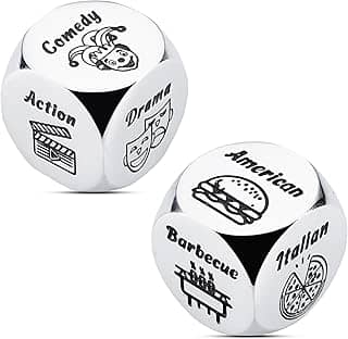 Presentes de aniversário de casamento para ele, namorado, namorada, marido, esposa, presente de aniversário, jantar, 2 peças, dados para homens e mulheres, noivado, presente de dia dos namorados