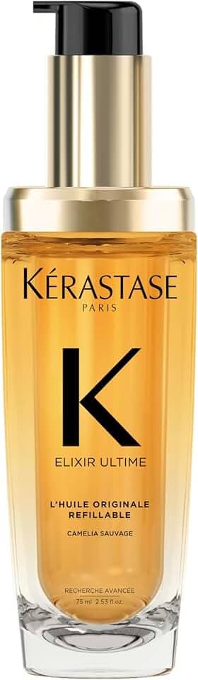 Kérastase Elixir Ultime L'Huile Originale, Óleo Capilar Nutrição Profunda, Brilho Proteção Térmica, Antifrizz e Maciez para Todos os Tipos de Cabelo, 75ml