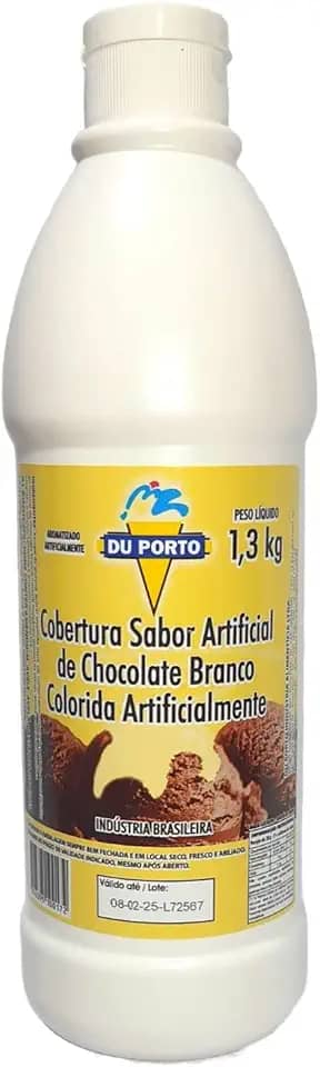 Cobertura Para Sorvetes Sobremesas Bebidas Vários Sabores 1,3kg (Chocolate Branco)