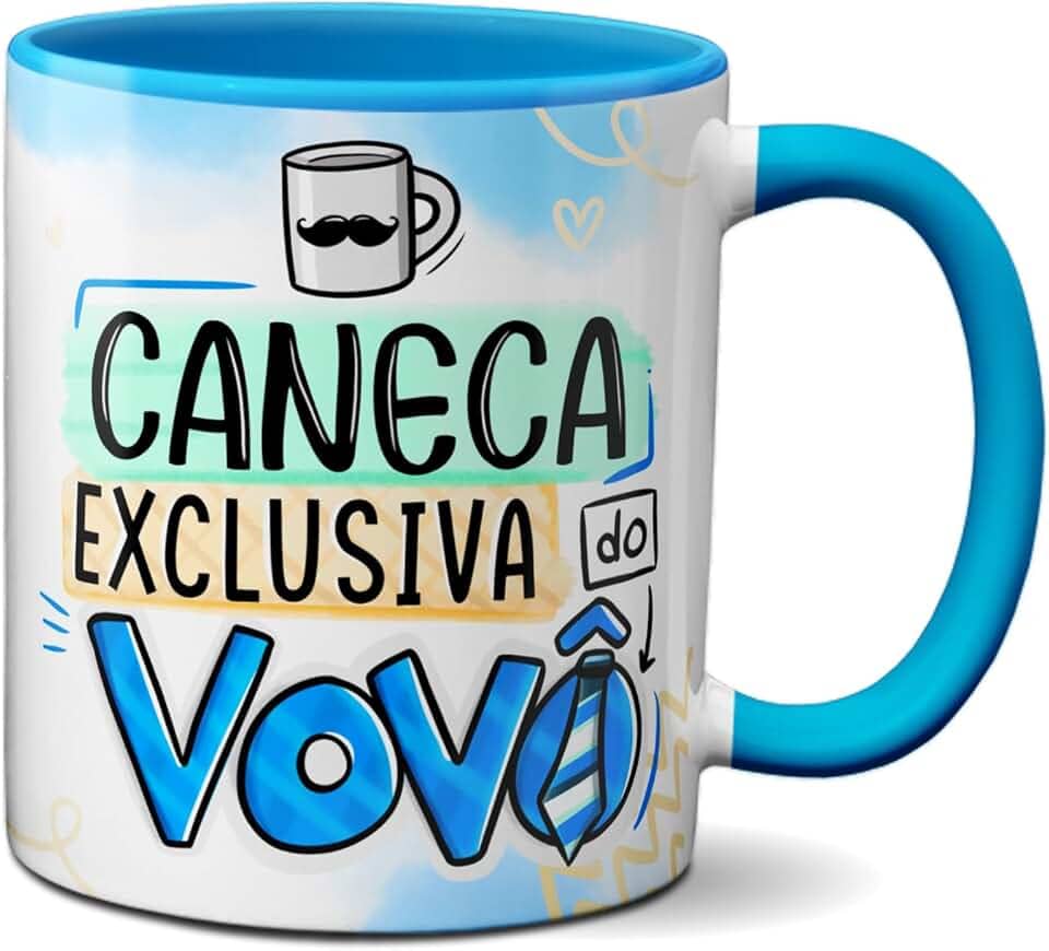 Caneca Feliz Dia Dos Avós Caneca Exclusiva Do Vovô Xícara (Azul)