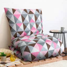 Futon Dobrável De Espuma Solteiro Geométrico Rosa-Emcompre