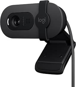 Webcam Full HD Logitech Brio 100 com Microfone Integrado, Proteção de Privacidade, Correção Automática de Luz e Conexão USB-A - Grafite