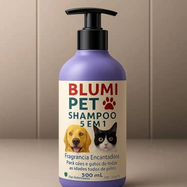 Shampoo 5 em 1 para Cães e Gatos – Para Todas as Idades, Raças e Tipos de Pelos | Limpa, Hidrata, Nutre, Desembaraça e Dá Brilho | Fragrância Encantadora