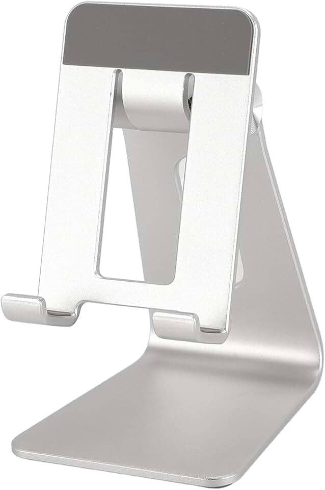 Fockety Suporte ajustável para celular, base antiderrapante de metal, suporte de mesa para celular, suporte de mesa para leitura ao vivo, tablet, acessórios de mesa
