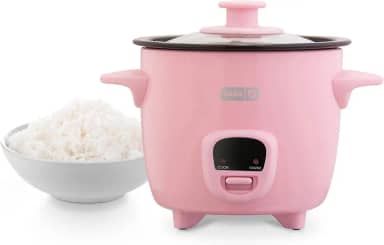 Mini Panela de Arroz DASH - 500ml, Rosa, com Tigela Removível