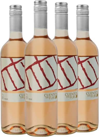 Kit com 4 Vinhos Chilenos Rosé Seco Carmenere Cuentos del Fuego