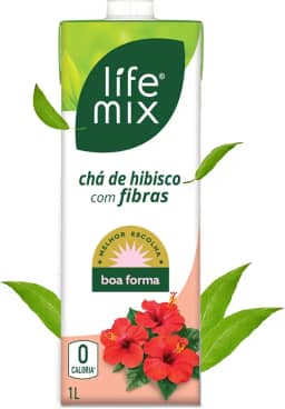 LIFE MIX - Chá de Hibisco Zero Caloria - Sem Conservantes, Sem Corantes e Sem Adição de Açúcares - Delicioso, Nutritivo e Enriquecido com Fibras Vegetais - Stevia de 3° Geração - 1L