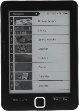 GOWENIC 6in Ebook Leitor, Leitor de Livros Digitais, Leitura de Livros Eletrônicos de Tela de Tinta Com Tecnologia Ajustável para Os Olhos, Textos Destacando Audiolivros Com Formato