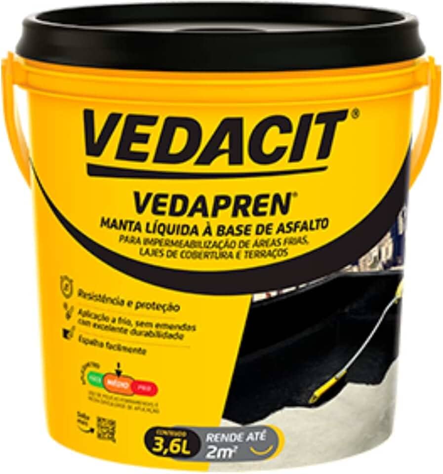 Manta Líquida Vedapren Parede, Preto, 3.6 L, Vedacit