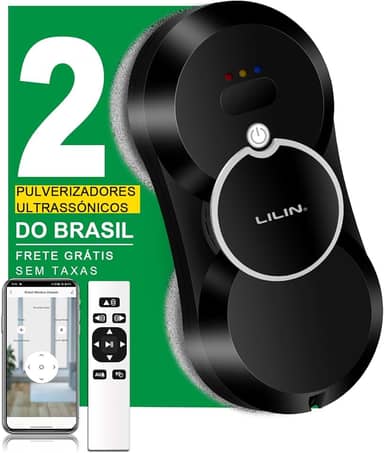 LILIN HCR10 Robô de Limpeza de Janelas spray de água duplo, Robô Limpa Vidros com Bivolt, Planejamento Inteligente de Rotas com IA, Tecnologia de Detecção de Bordas, APP Remote Control, Do Brasil