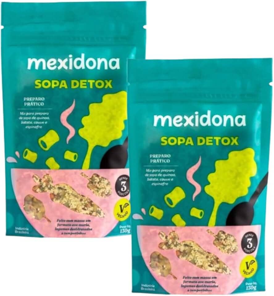 KIT 2X SOPA DETOX MEXIDONA 130G - NATURAL, VEGANA, SEM GLÚTEN