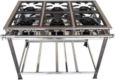 Fogão Industrial 6 Bocas 30x30 P5 em Aço Inox