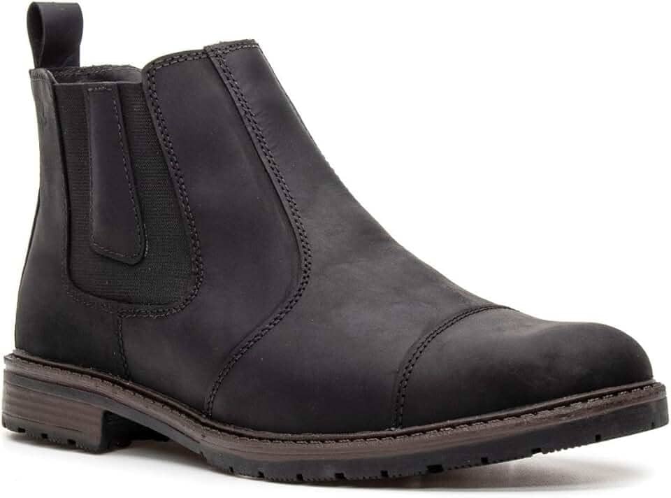 Bota Masculina Chelsea Couro Legitimo Casual Conforto Macio Preto