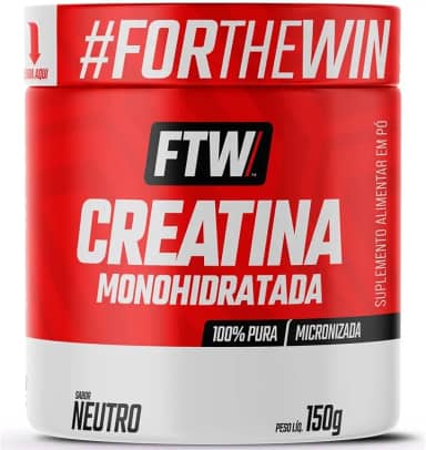 FTW Creatina Monohidratada 100% Pura - Explosão de Energia, Força e Resistência - Absorção Rápida para Ganho de Massa e Performance - Pote 150g