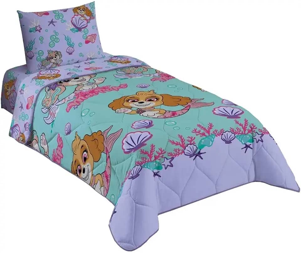 Lepper, Edredom Patrulha Canina Skye Menina Solteiro Infantil Dupla Face Microfibra Lepper