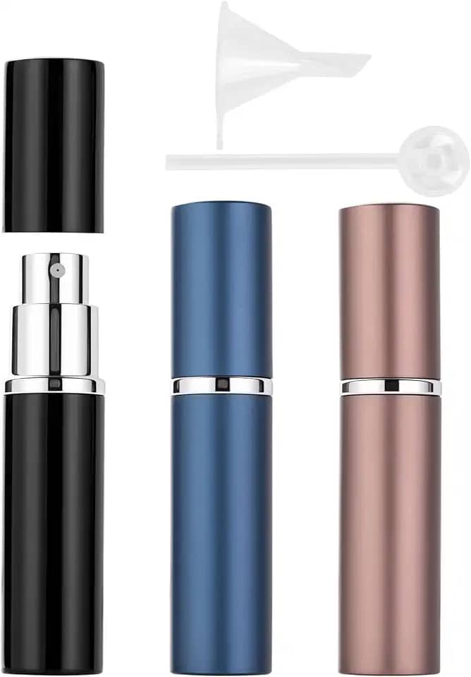 Mini frasco de perfume de viagem recarregável, pulverizador atomizador para homens de colônia, frasco de refil de perfume portátil (A - 6 ml (azul escuro + café + preto))