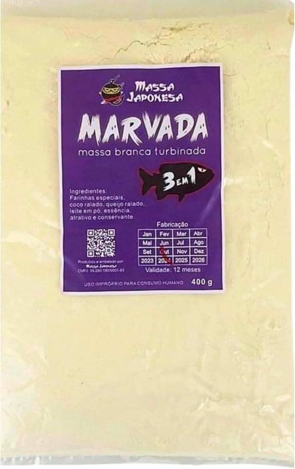 Marvada 3 em 1 Massa Branca para Pesca Tamba Pirarara pacu Tilapia