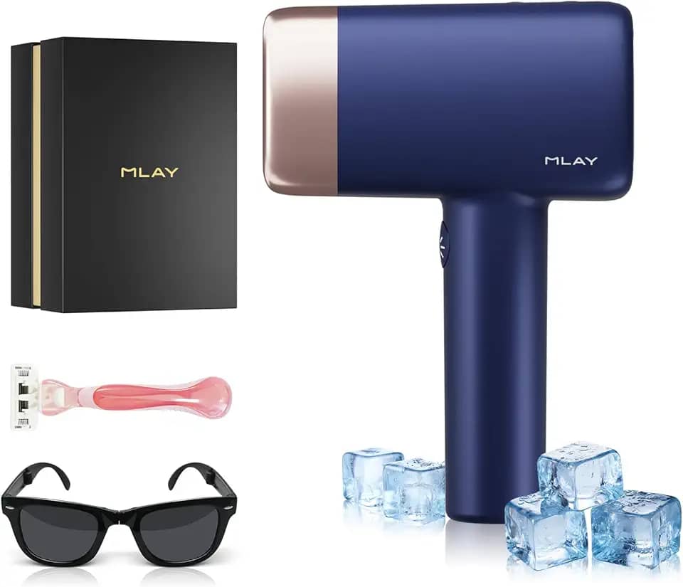 Depilador a Laser IPL MLAY T14 com Sistema de Resfriamento, Cabeça Substituível, Aprovado pela ANVISA, 1,5 Milhão de Flashes, Depilação Indolor e Eficaz para Corpo e Rosto