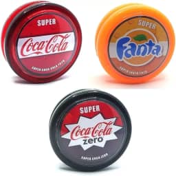 Kit Com 3 Yoyo Ioio Profissional Resistente Refrigerantes (1 Coca 1 Fanta Laranja 1 Coca Zero)