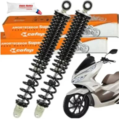 Cofap - Amortecedores Traseiros para Motocicleta PCX 150 2019 a 2024 - Conjunto de Amortecedores Originais - Inclui Graxa