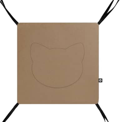 Cama Suspensa Dupla Face para Gatos YOLOPET – Conforto Antiestresse, 40x40cm, Cores Variadas (Cappuccino)