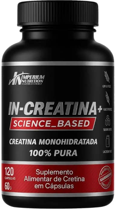 CREATINA 120 CÁPSULAS MONOHIDRATADA - IN-CREATINA+ EM CÁPSULAS DA IMPERIUM NUTRITION PARA HOMENS E MULHERES